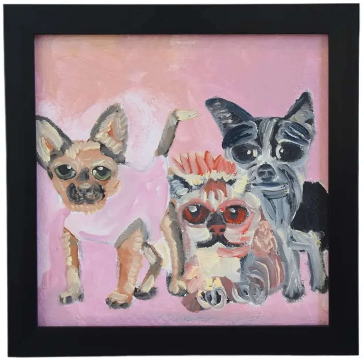 Puppy Dog Best Friends Folk Art Painting