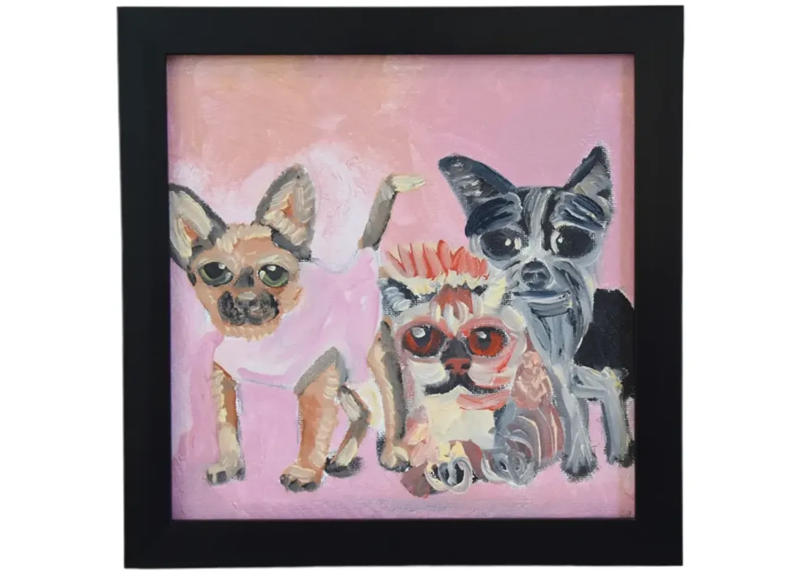 Puppy Dog Best Friends Folk Art Painting