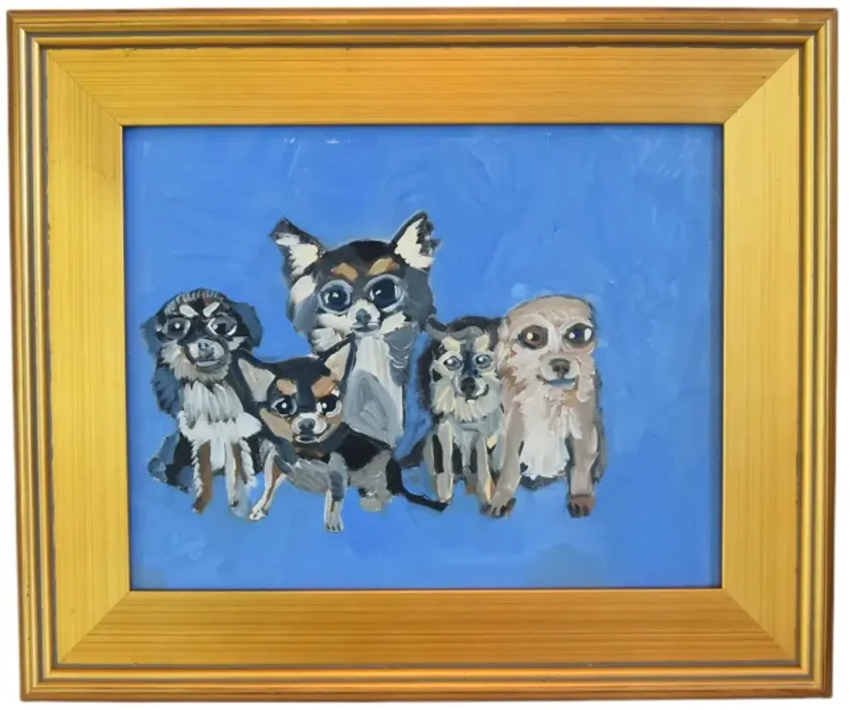 Doggie Best Friends Folk Art Painting