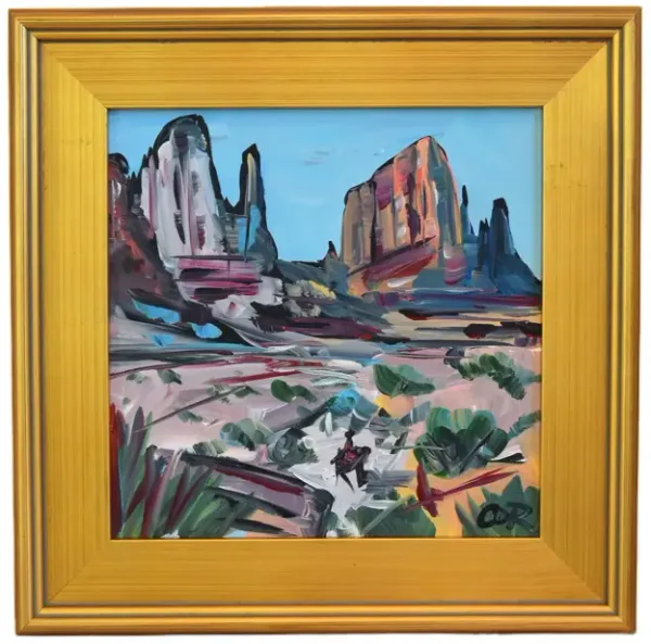 Impressionist Southwestern Landscape - blue