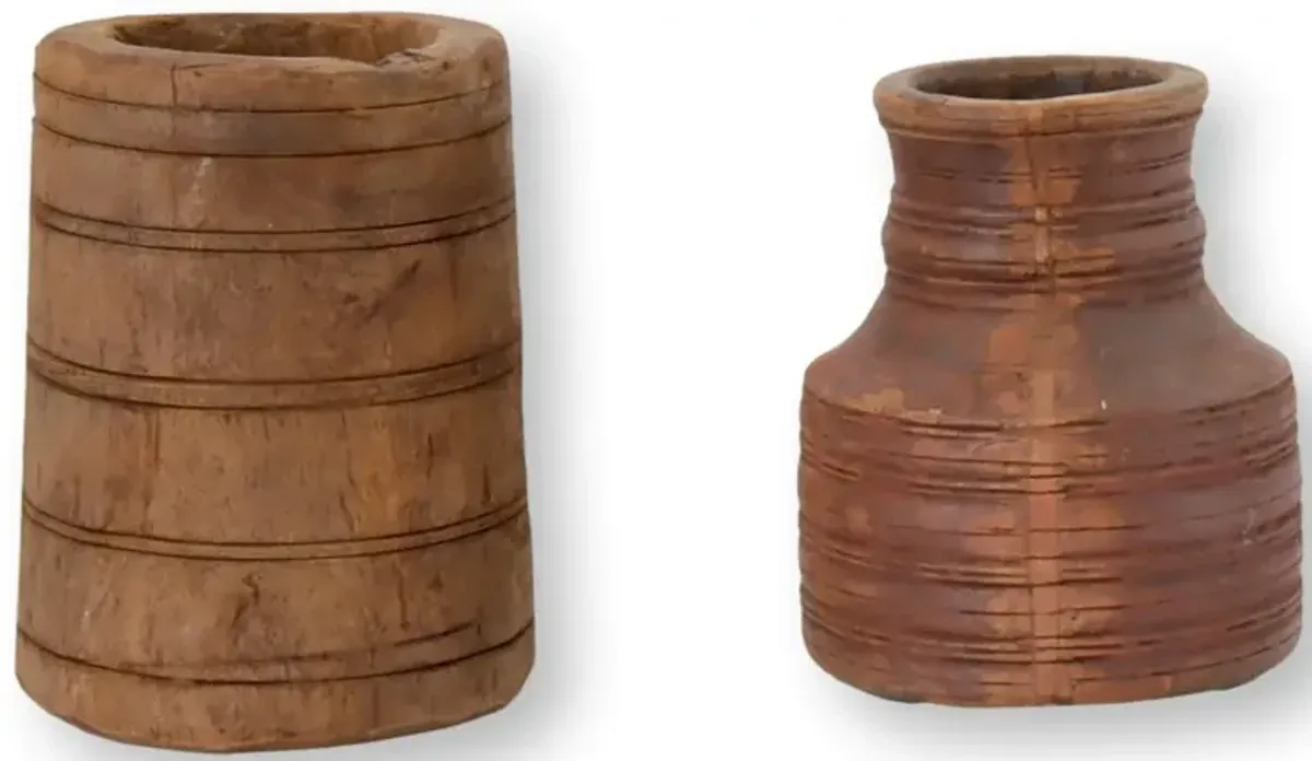 Antique Americana Wood Vases