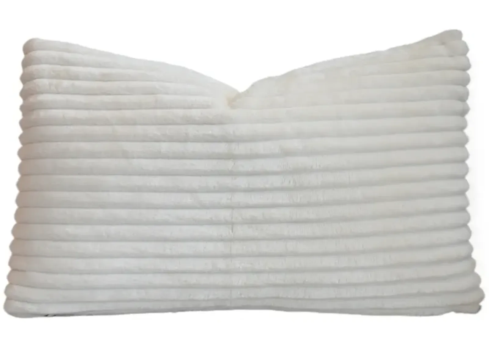 Creamy White Soft Plush Ribbed Pillow