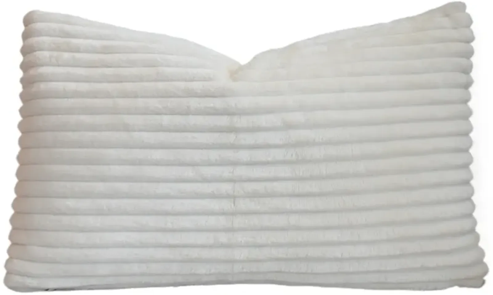 Creamy White Soft Plush Ribbed Pillow