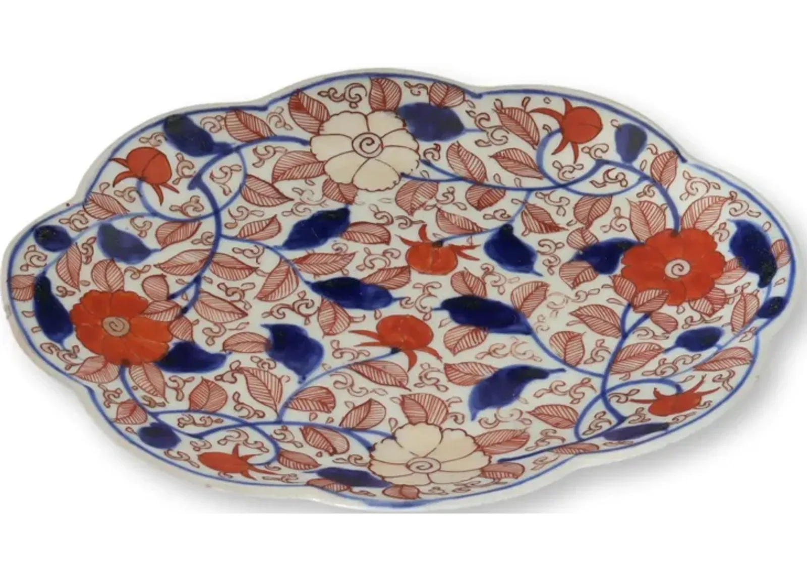 19th-C. Japanese Imari Oval Dish