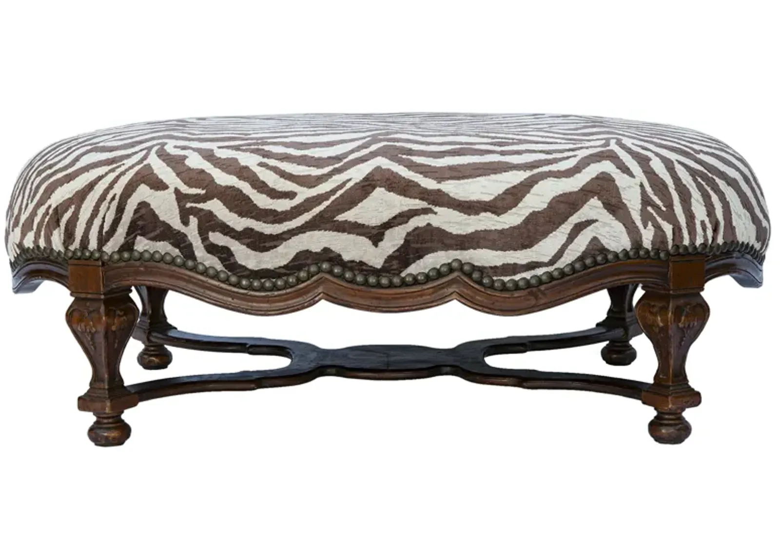 Oversized Oval Zebra Ottoman