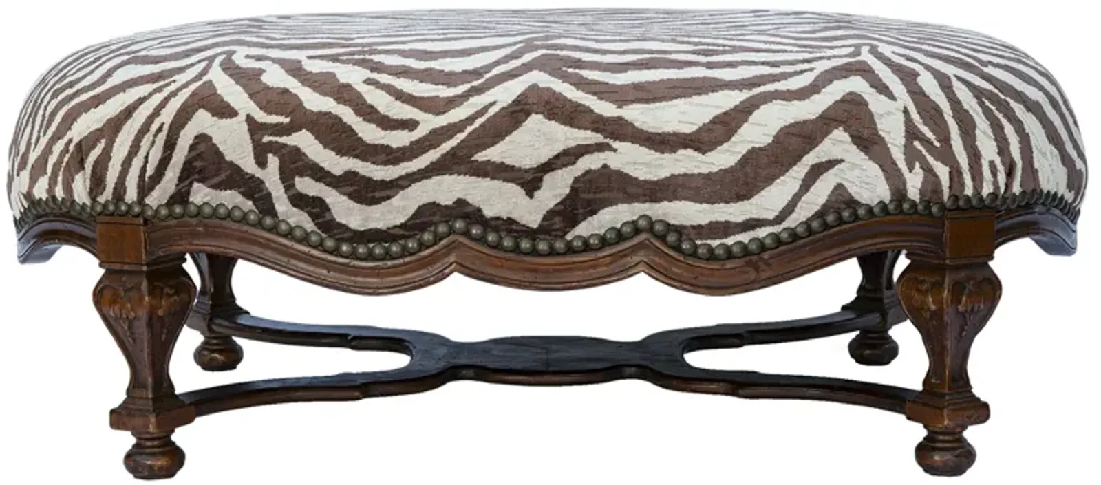 Oversized Oval Zebra Ottoman