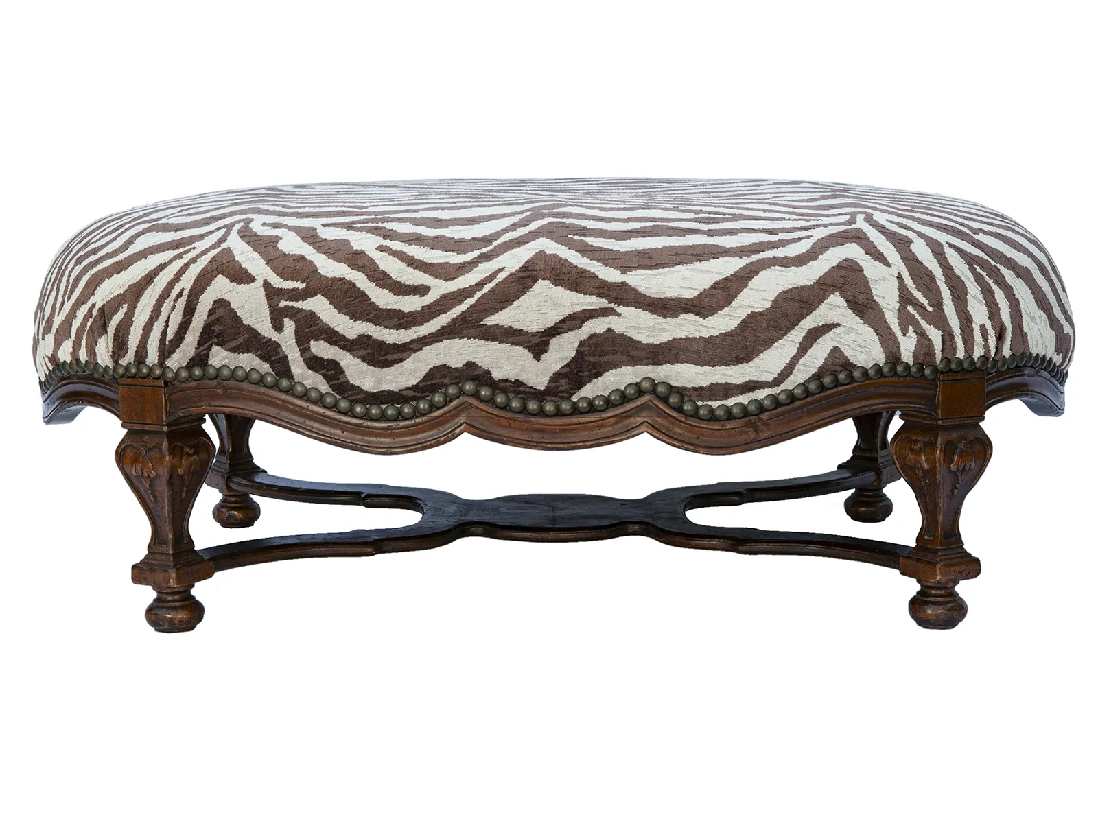 Oversized Oval Zebra Ottoman