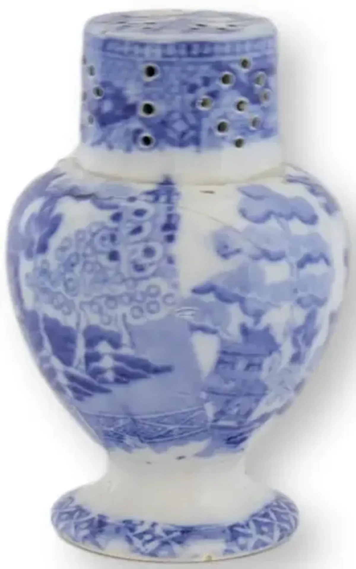 Victorian Pearlware Willow Pepper Pot