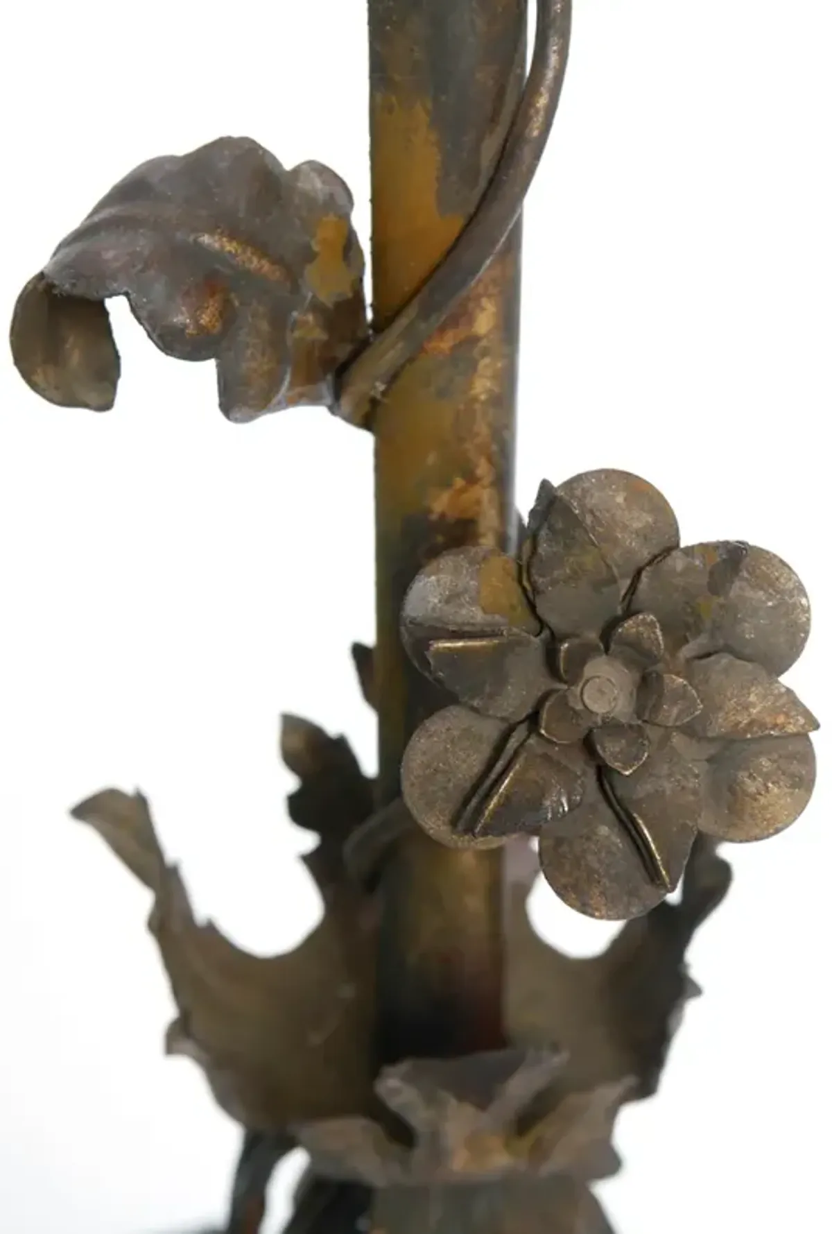 Italian Iron Floor Lamp Rusty Finish - Fleur de Lex Antiques