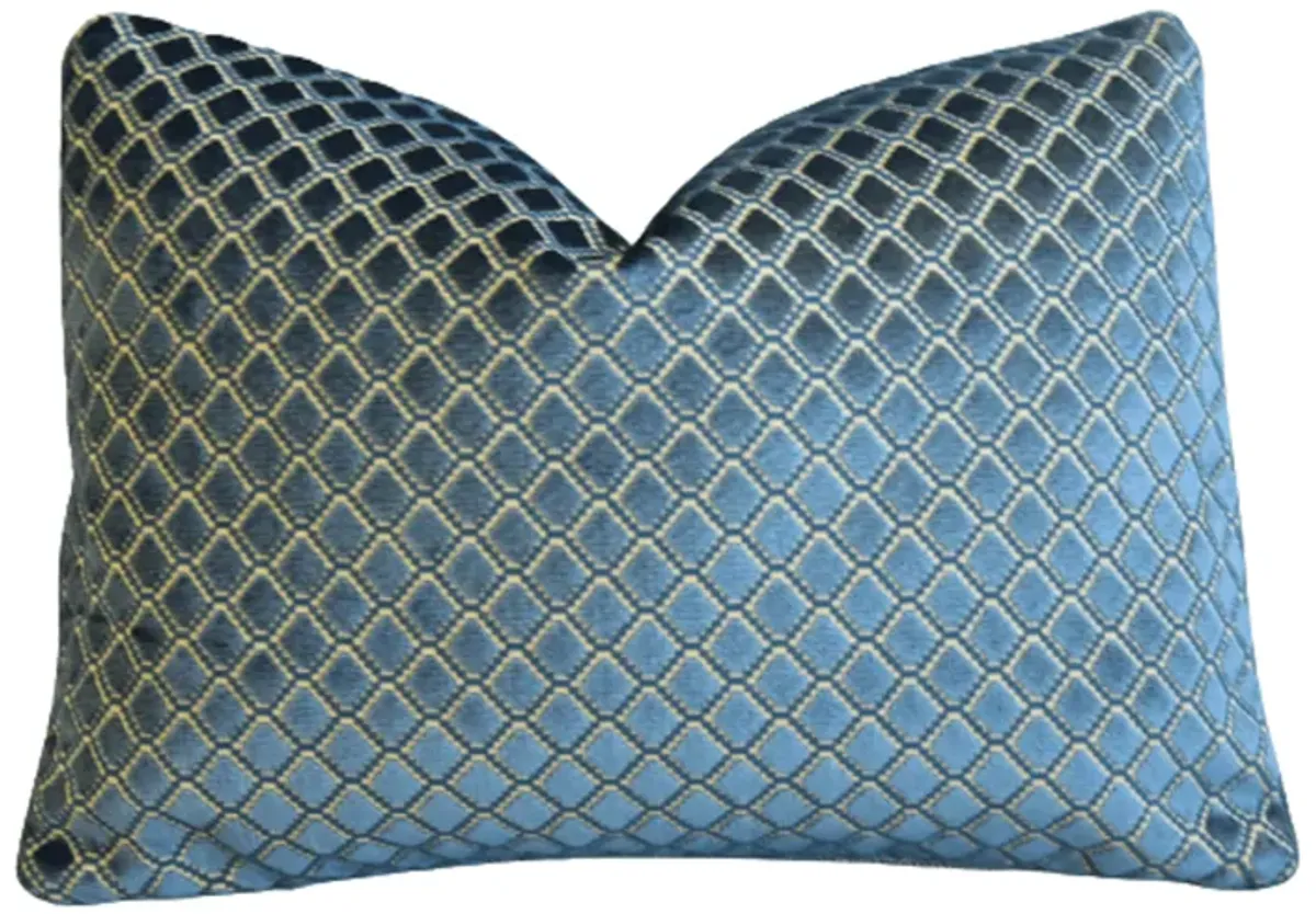 Lee Jofa Blue Diamond Velvet Pillow