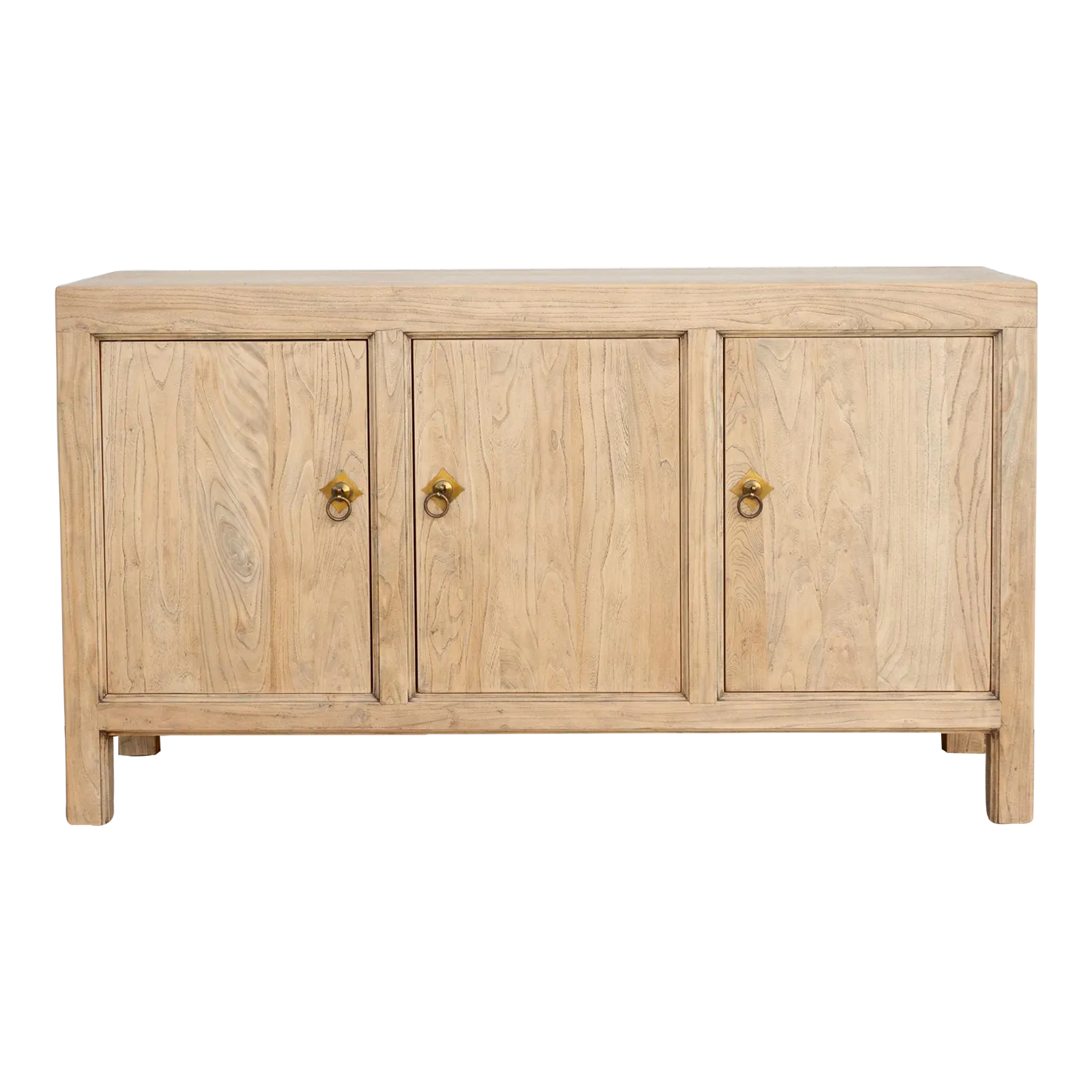 Reclaimed Bleached Wood Asian Sideboard