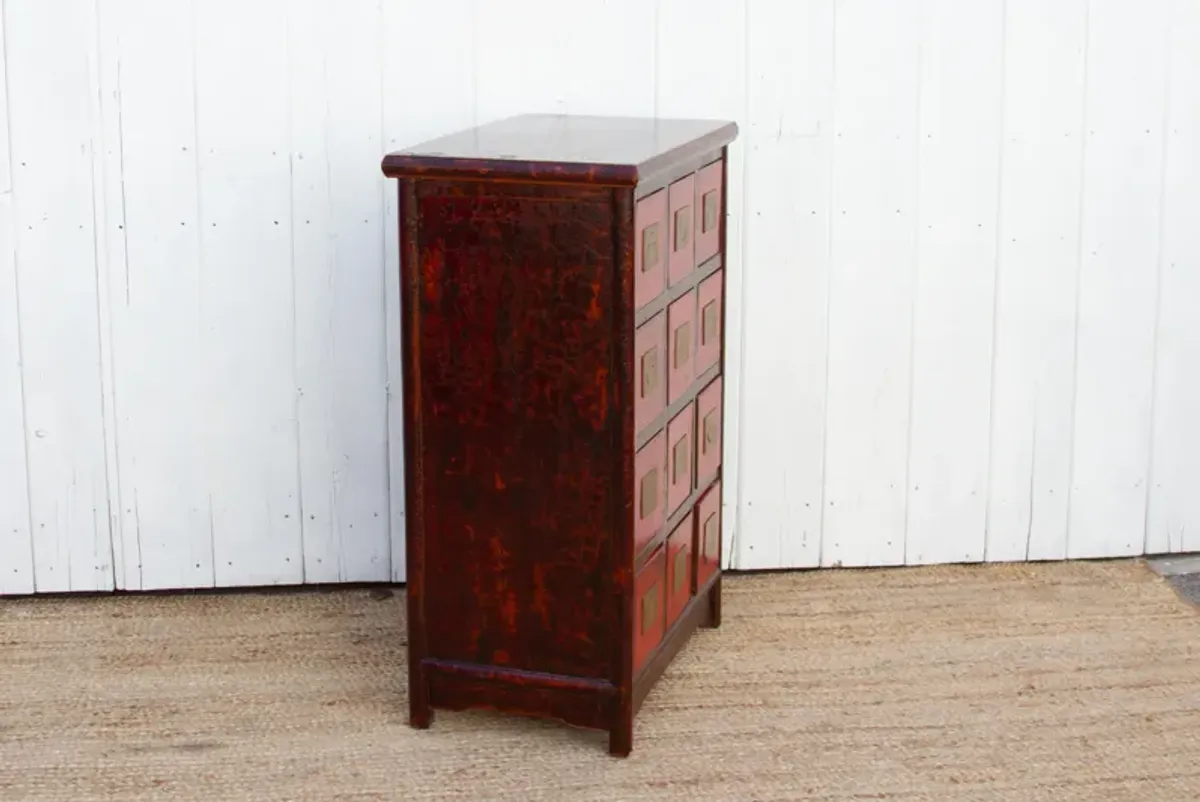 12-Drawer Asian Campaign Dresser