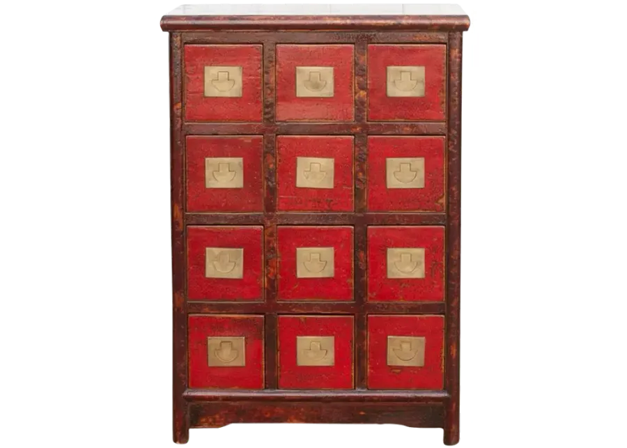 12-Drawer Asian Campaign Dresser