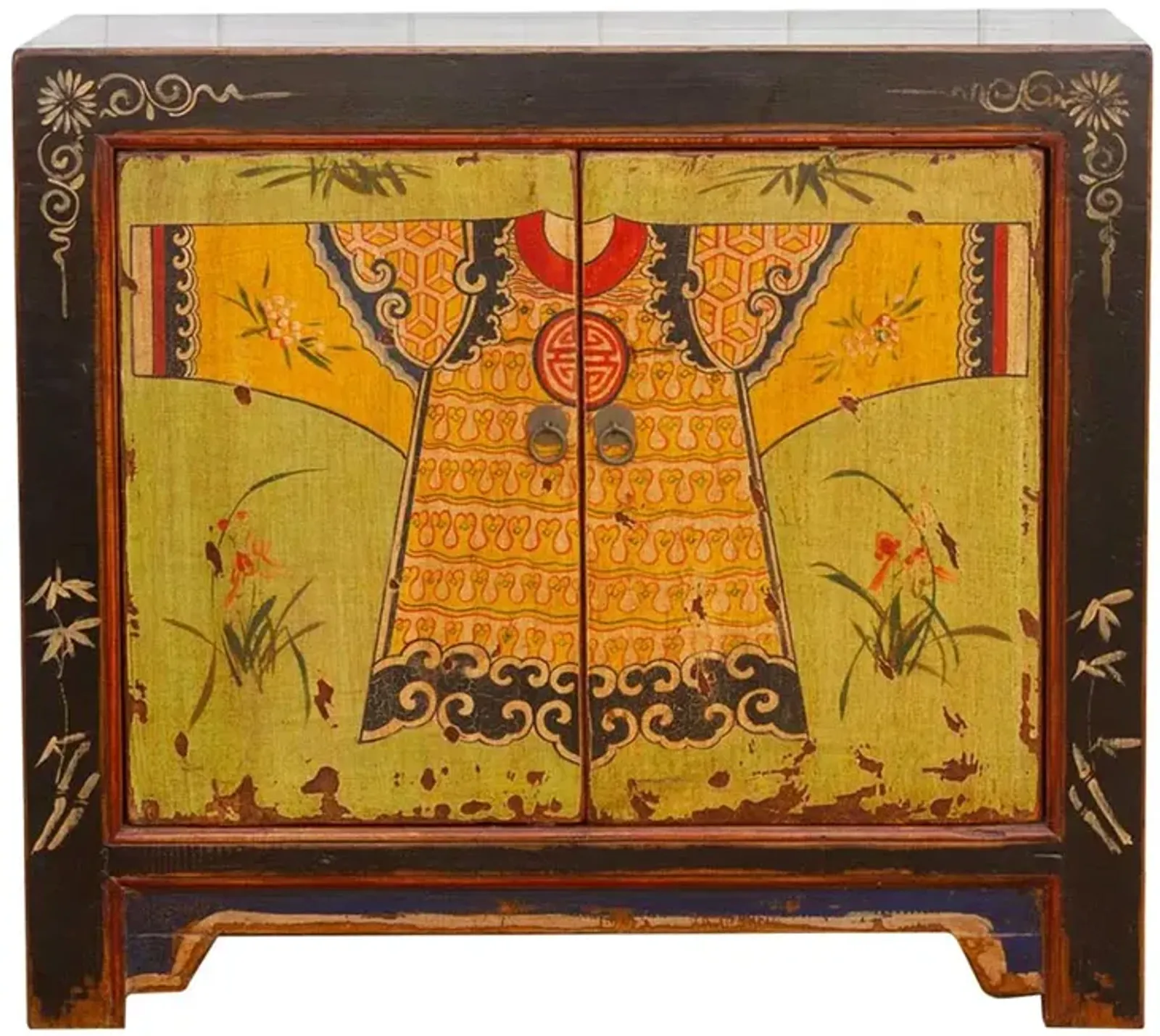 Yellow Imperial Robe Mongolian Cabinet