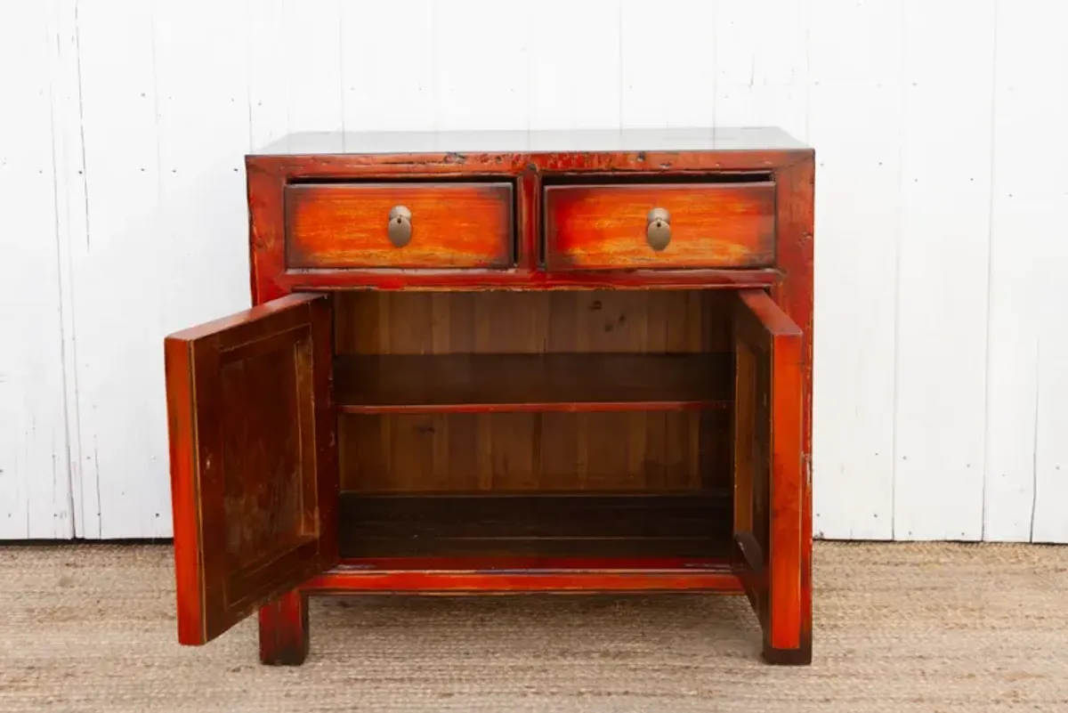 Cherry Red Painted Buffet Cabinet