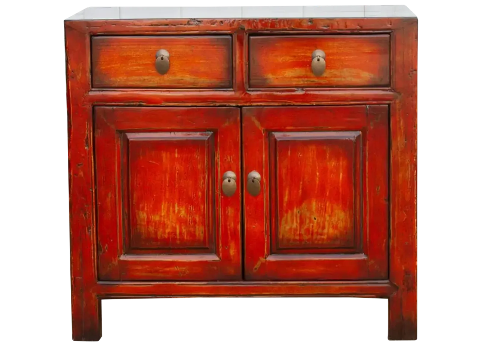 Cherry Red Painted Buffet Cabinet