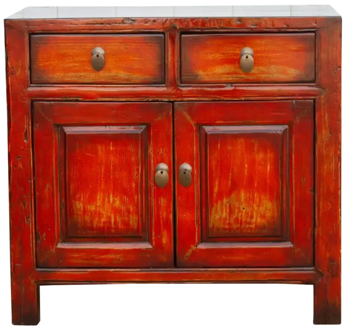 Cherry Red Painted Buffet Cabinet