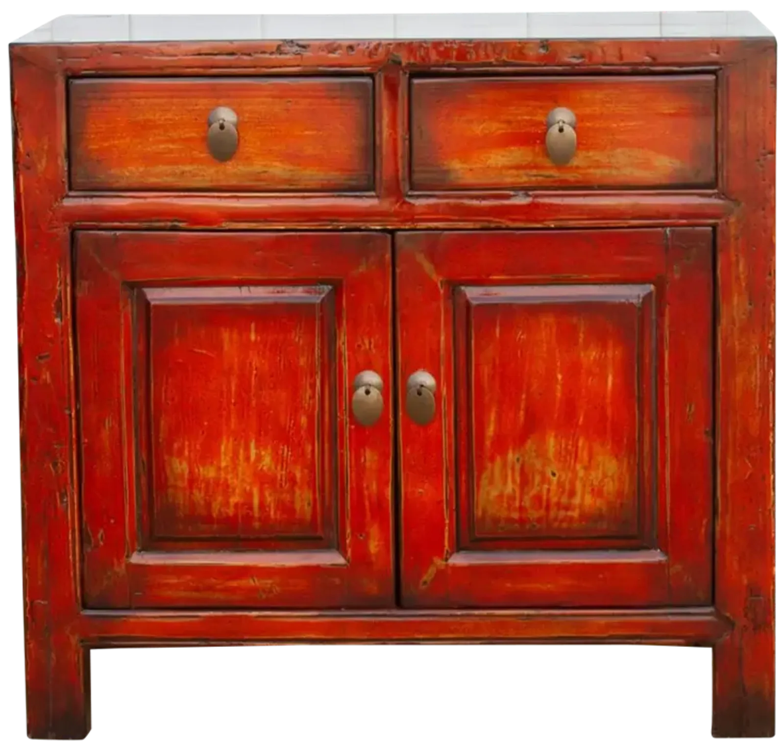 Cherry Red Painted Buffet Cabinet