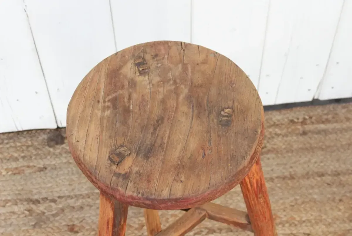 19th Century Painted Wooden Stool