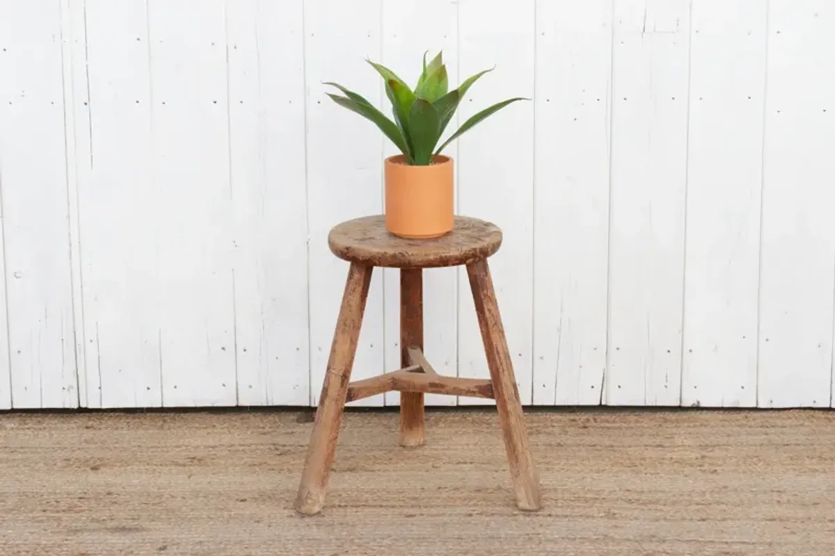 Antique Rustic Chinese Round Stool