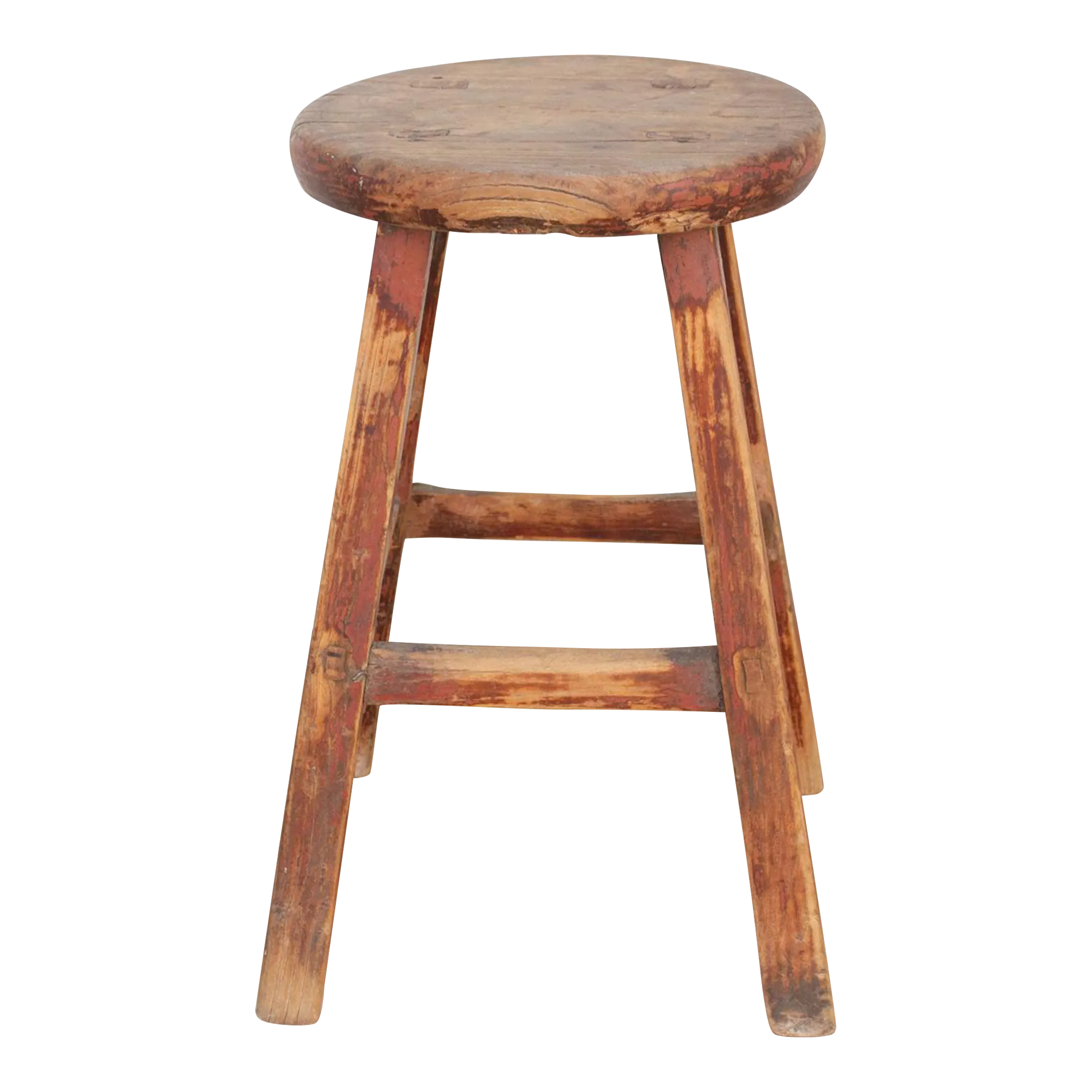 Distressed Chinese Wooden Stool