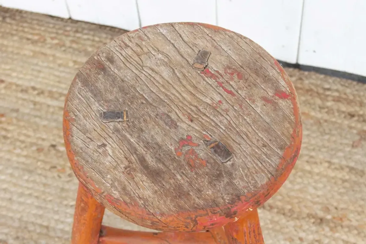 Rustic Farmhouse Asian Stool