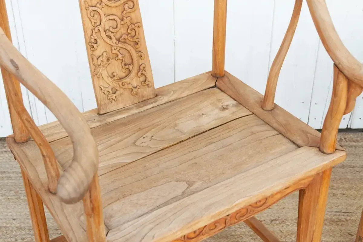 Pair of 19th C. Qing Emperor Chairs