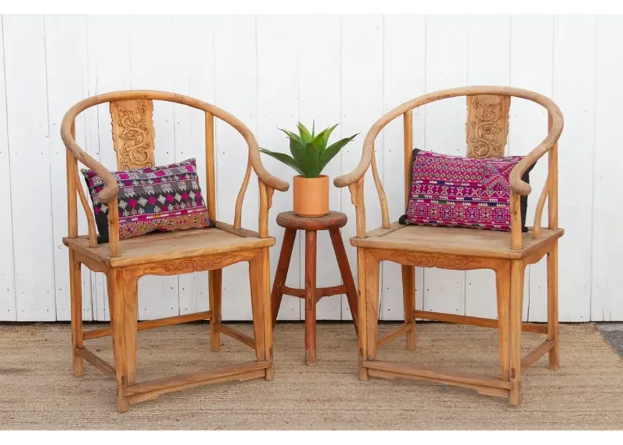 Pair of 19th C. Qing Emperor Chairs