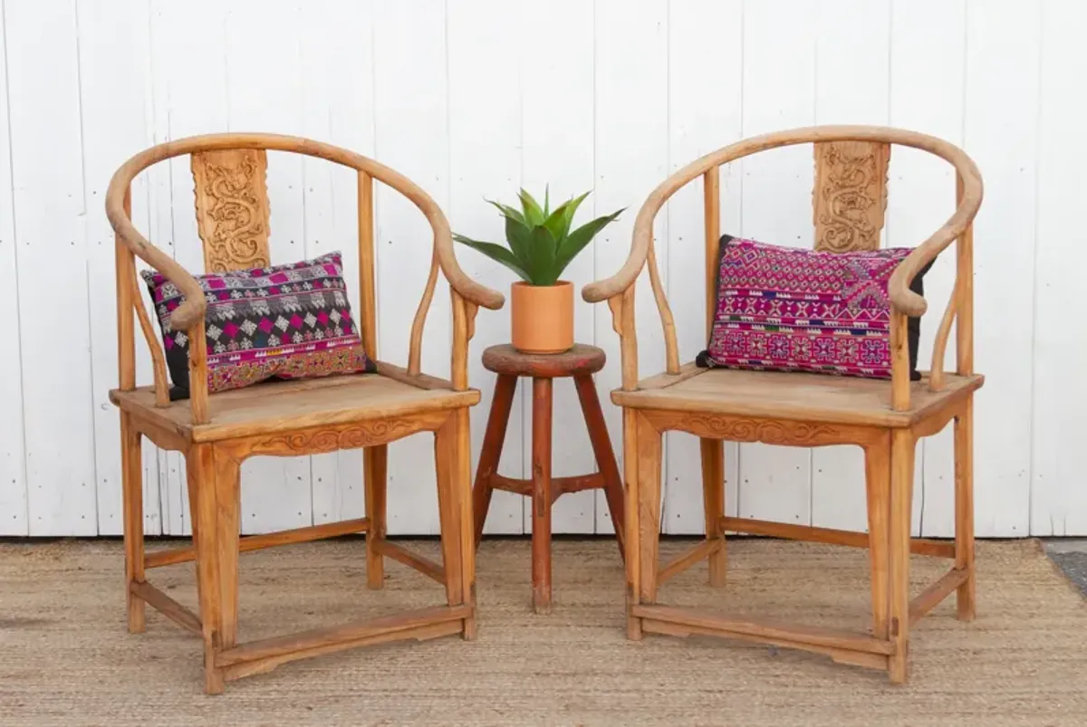 Pair of 19th C. Qing Emperor Chairs