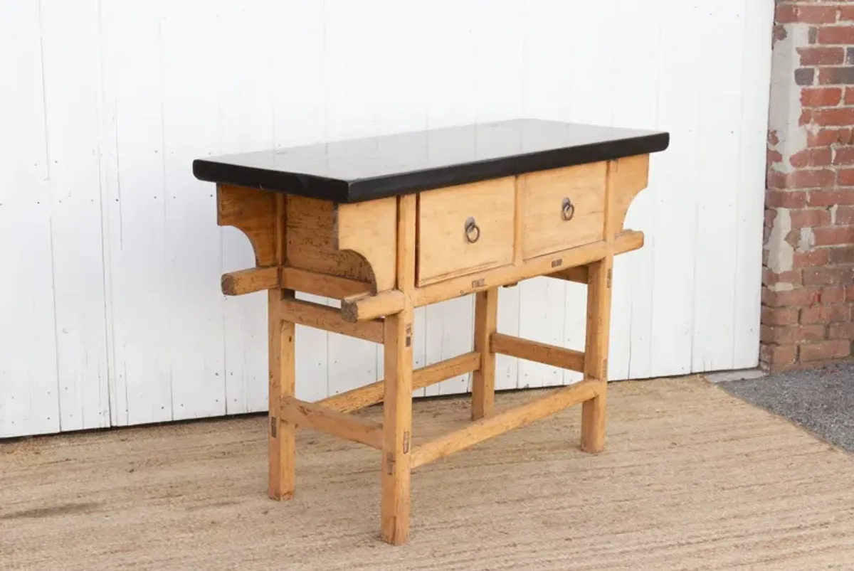 Black & Bleached Wood Console