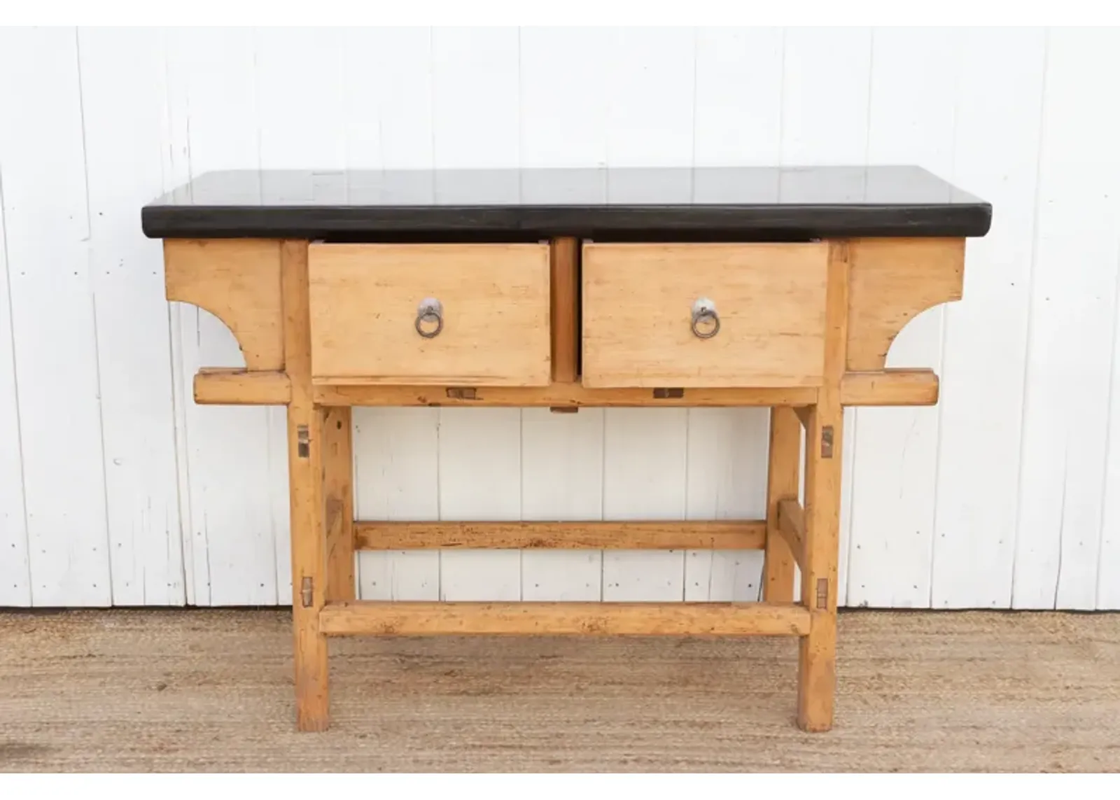 Black & Bleached Wood Console