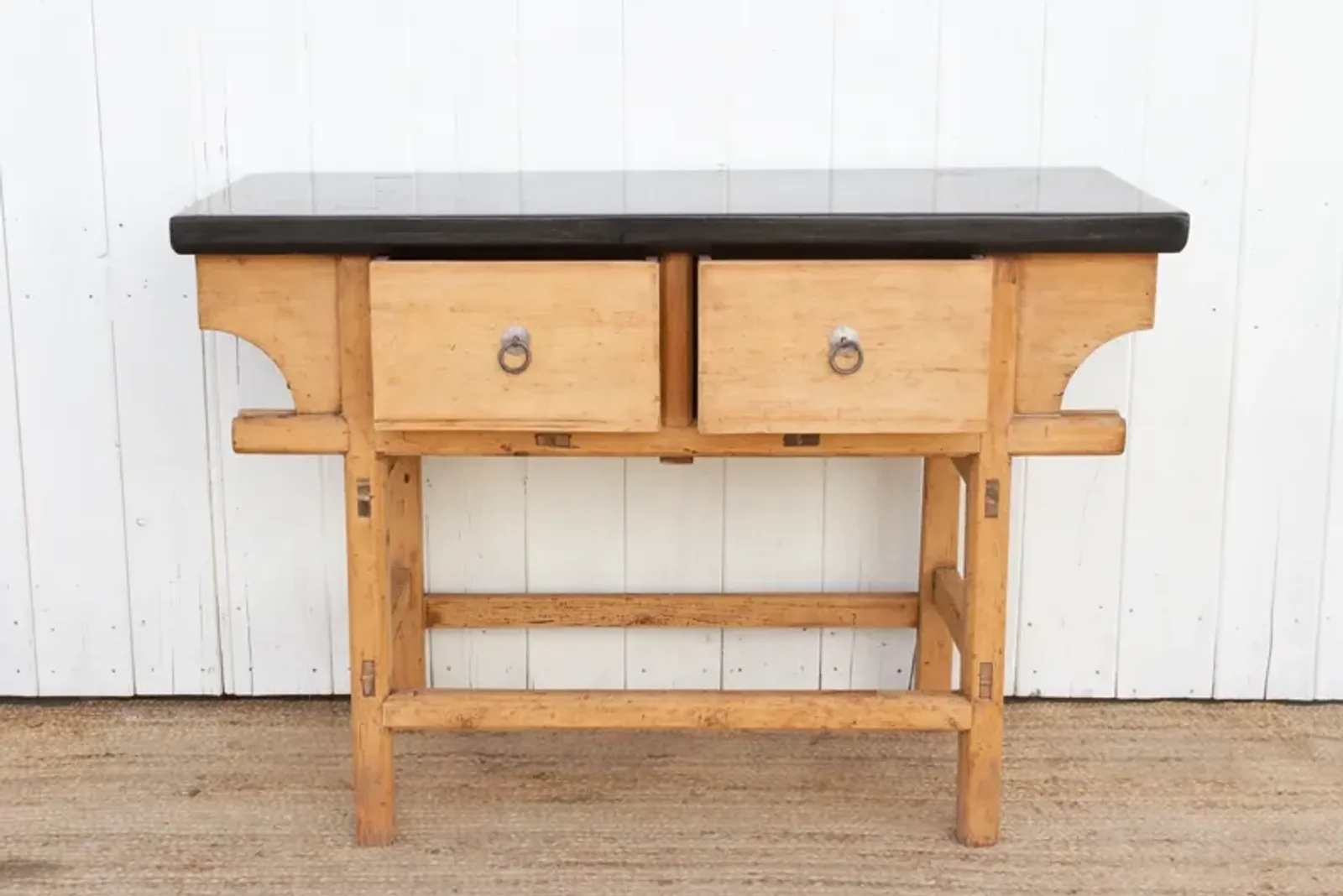 Black & Bleached Wood Console