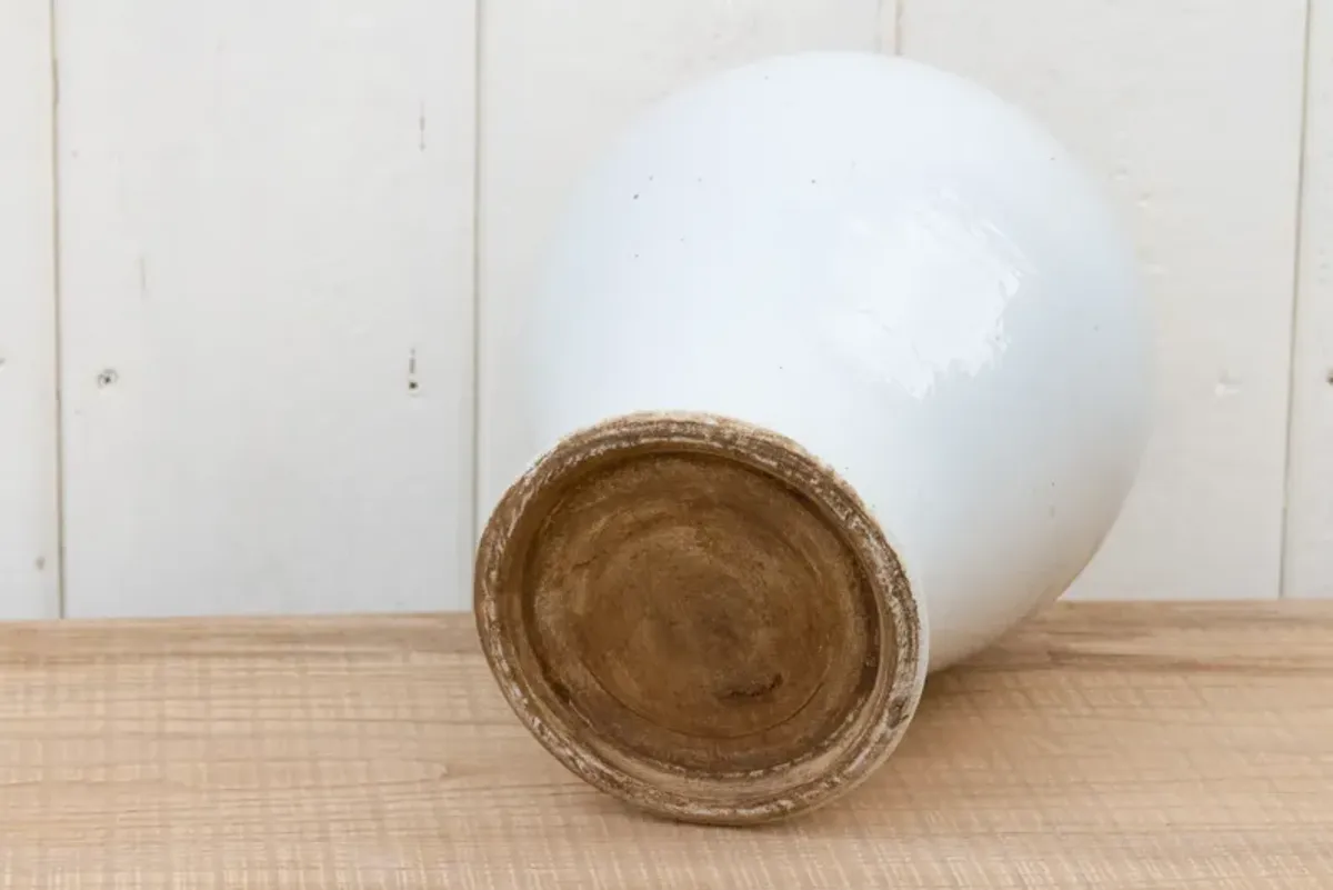 Asian White Glazed Porcelain Vase