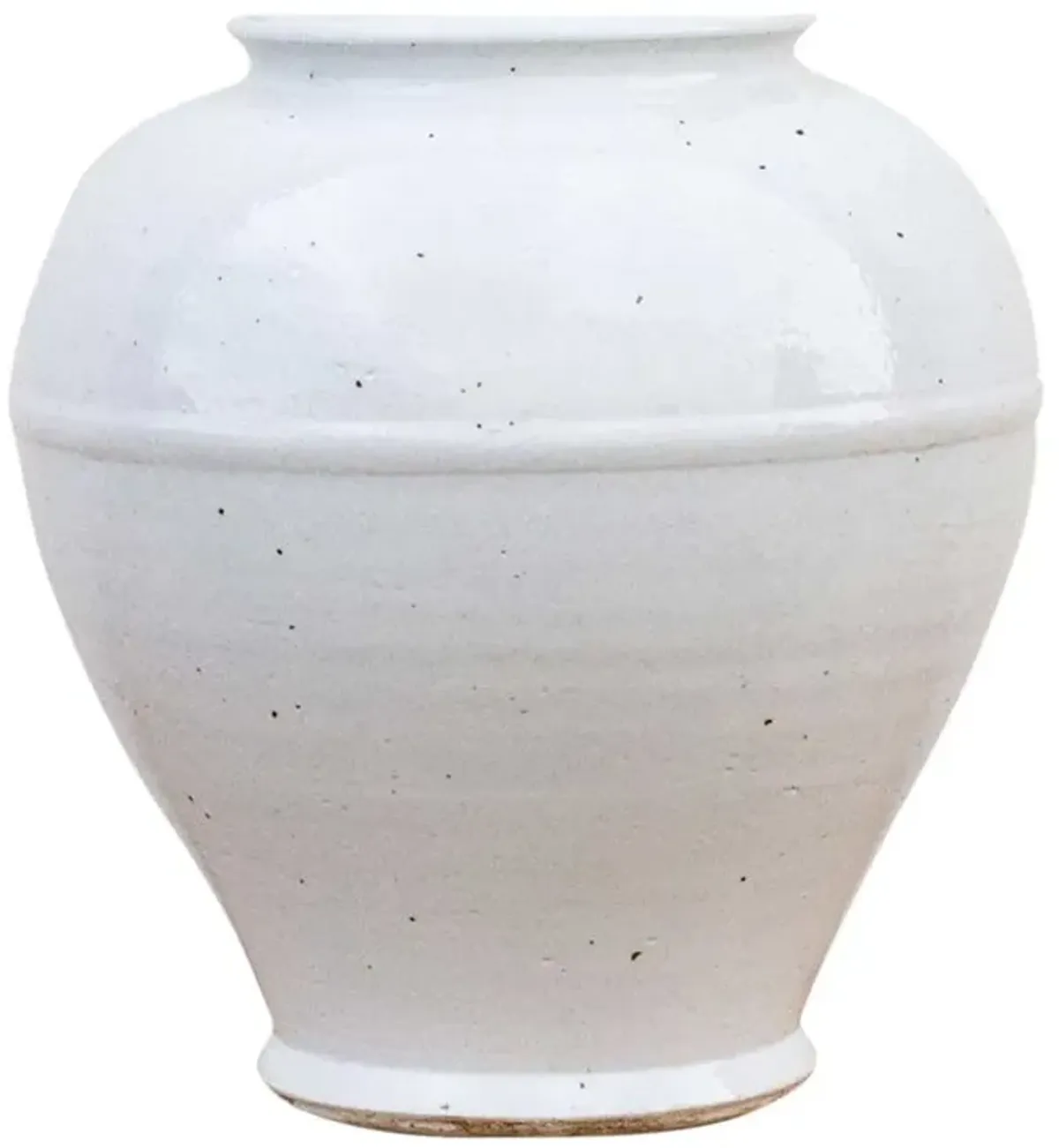 Tall Glazed White Baluster Jar