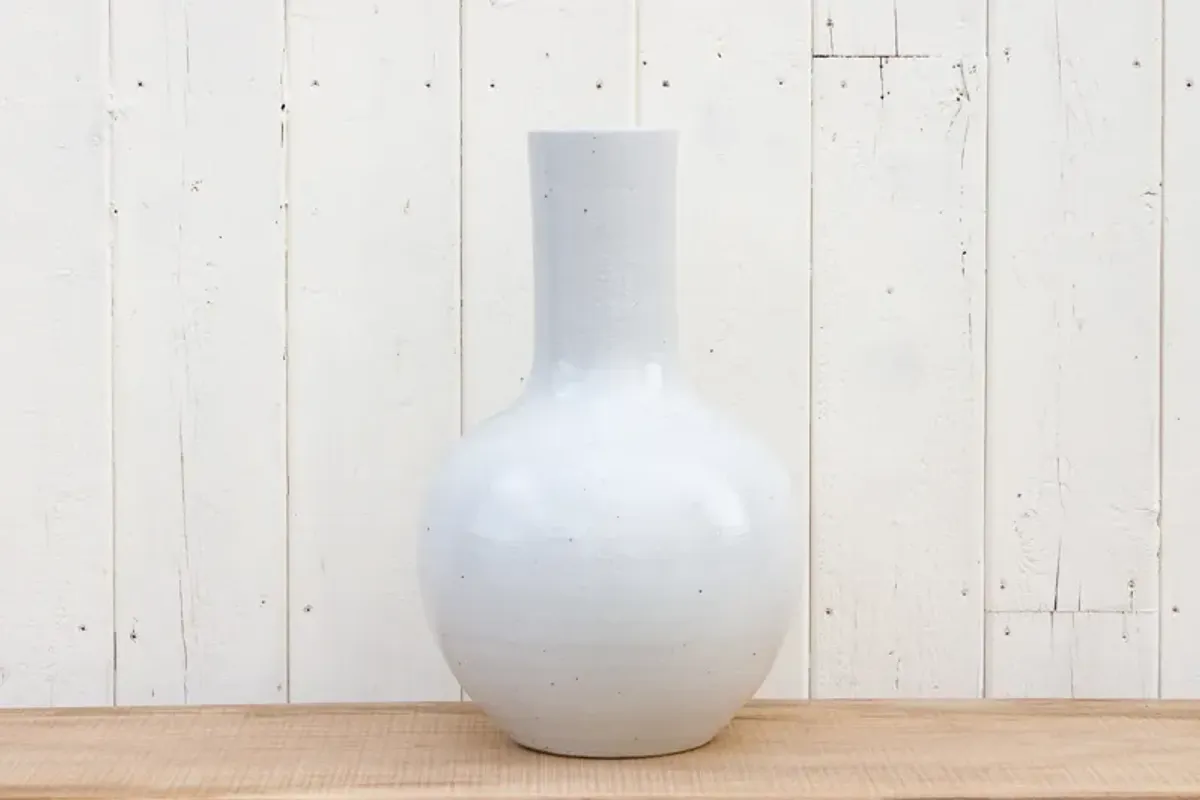 Very Tall Elongated Neck Asian Vase - de-cor