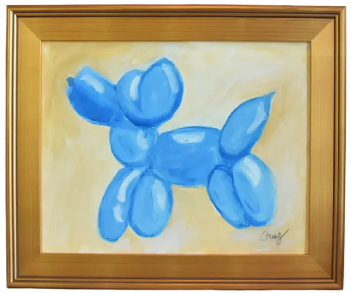 Jeff Koons Blue Balloon Dog Oil Painting