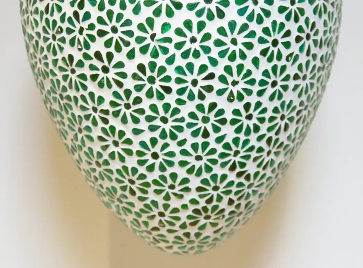 Sea Green Flower Mosaic Lamp