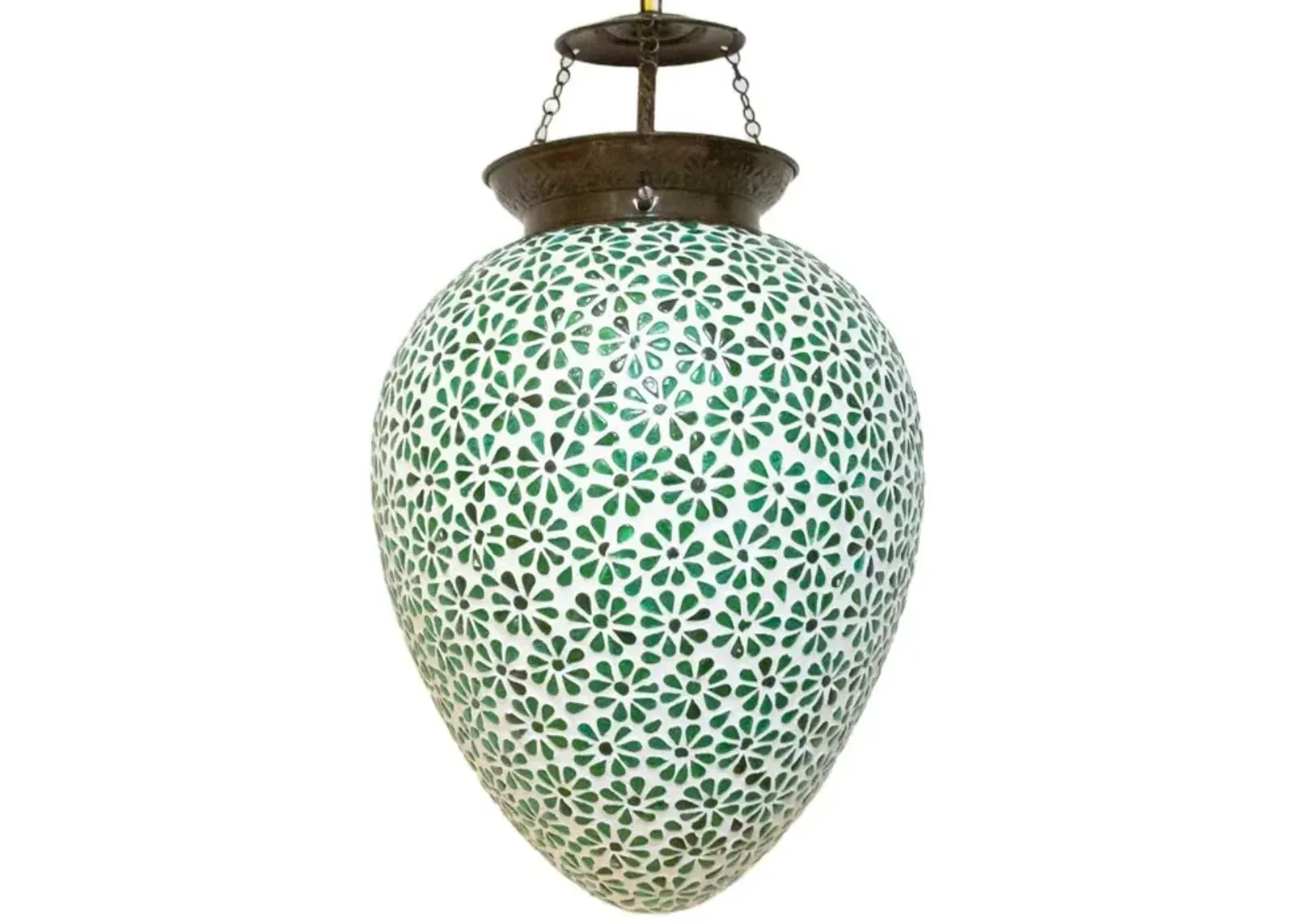 Sea Green Flower Mosaic Lamp