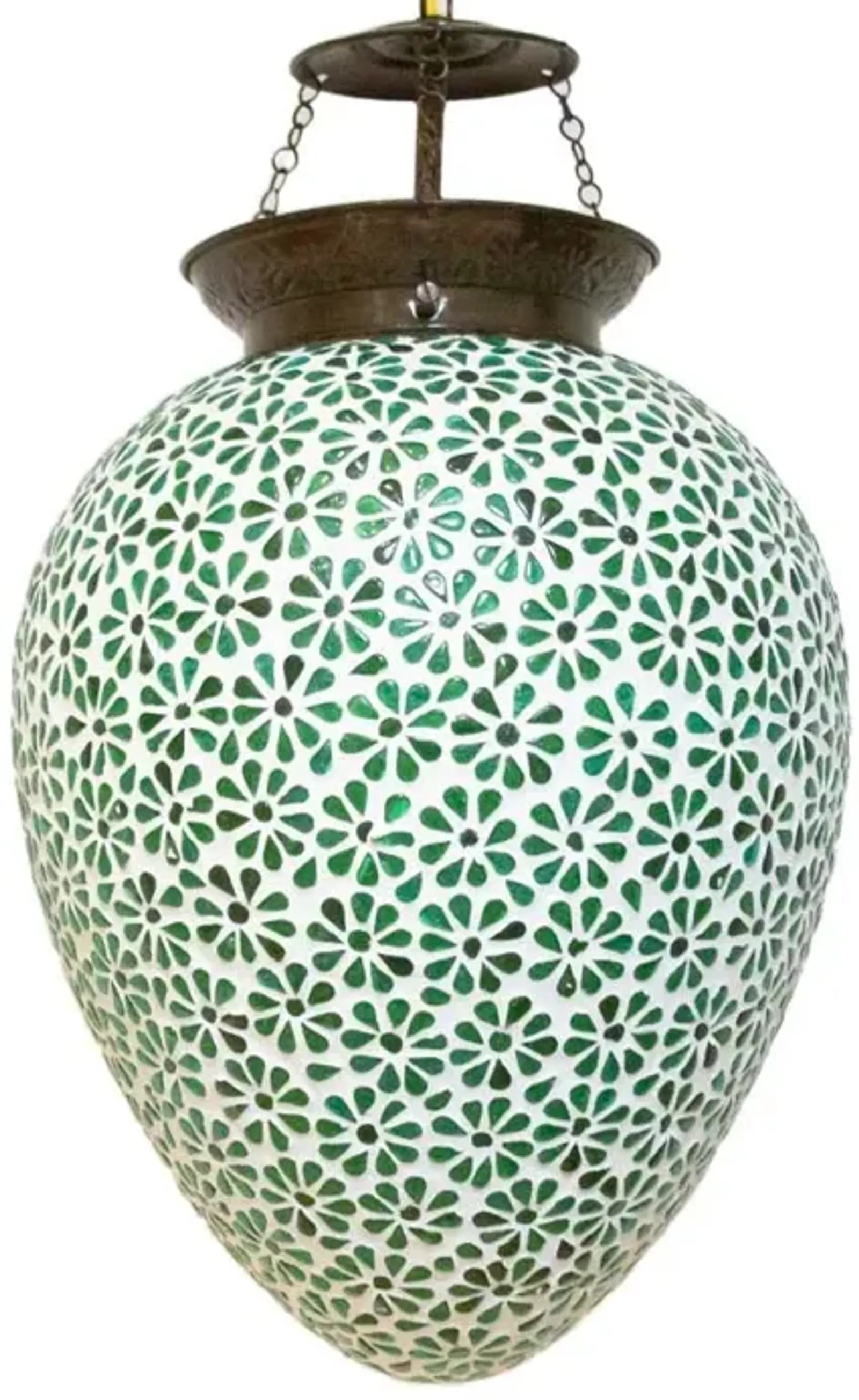 Sea Green Flower Mosaic Lamp