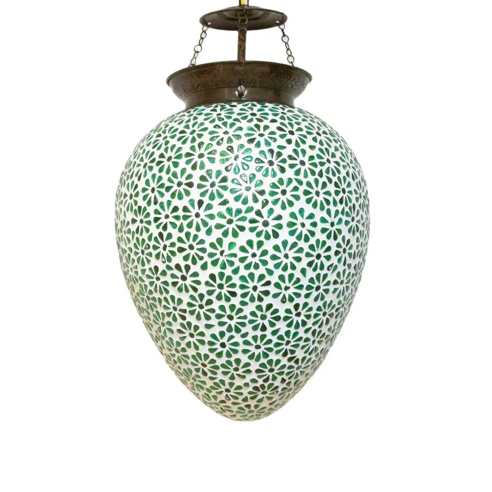 Sea Green Flower Mosaic Lamp