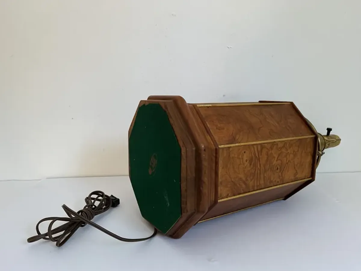 Midcentury Burl Wood Lamp w/Shade - C the Light Interiors