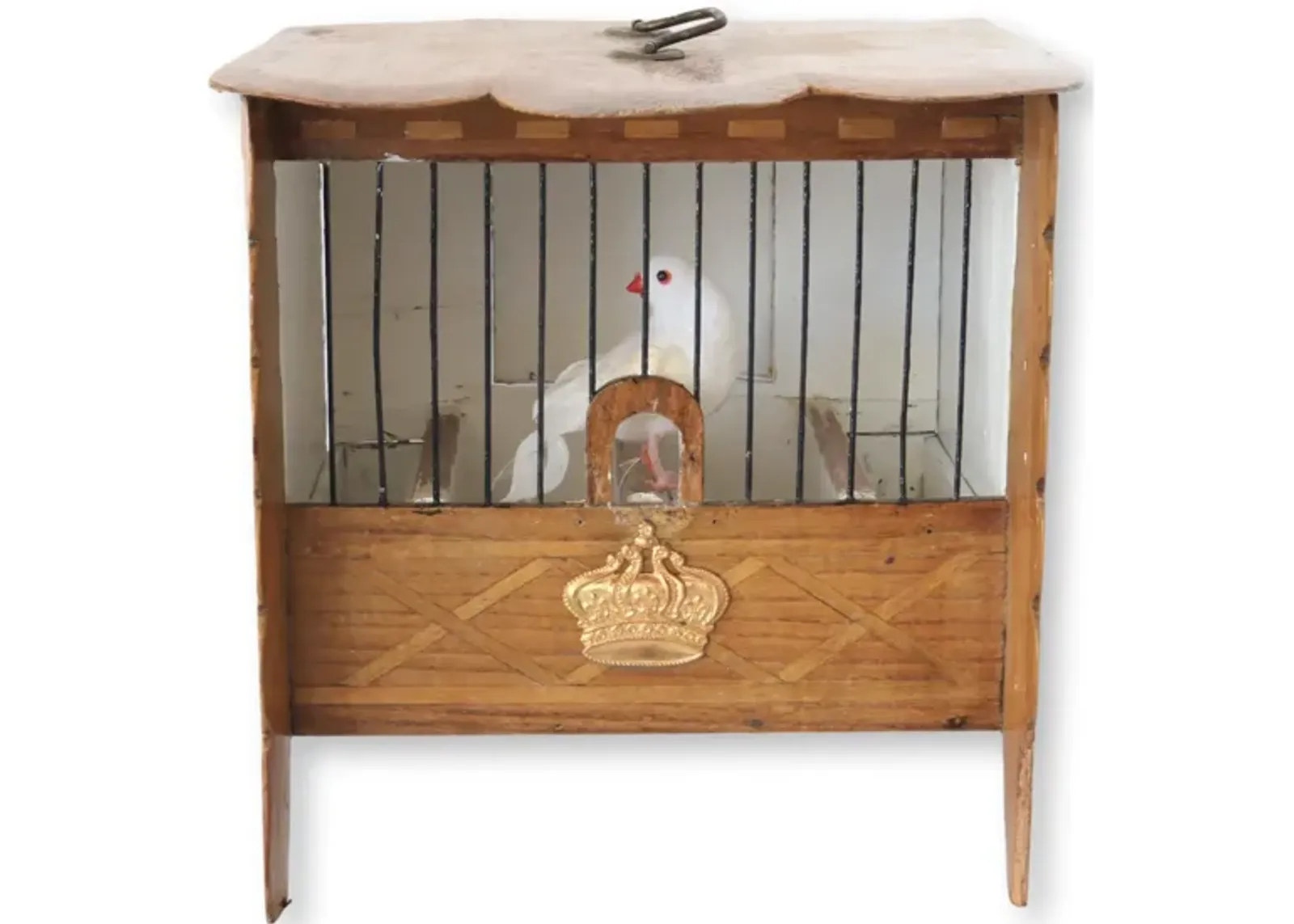 Antique Deco French Bird Cage with Crown