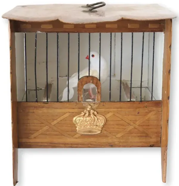 Antique Deco French Bird Cage with Crown - New England Mercantile - brown