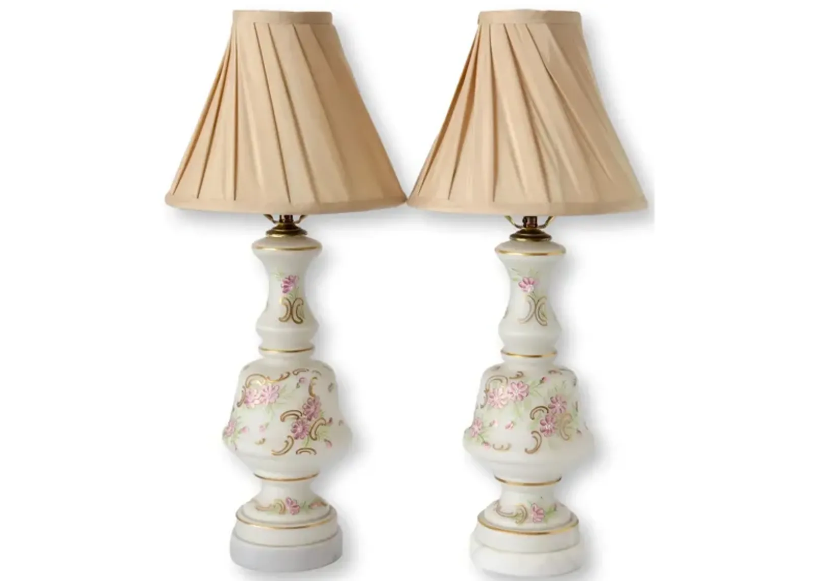 Midcentury Hand-Painted Table Lamps