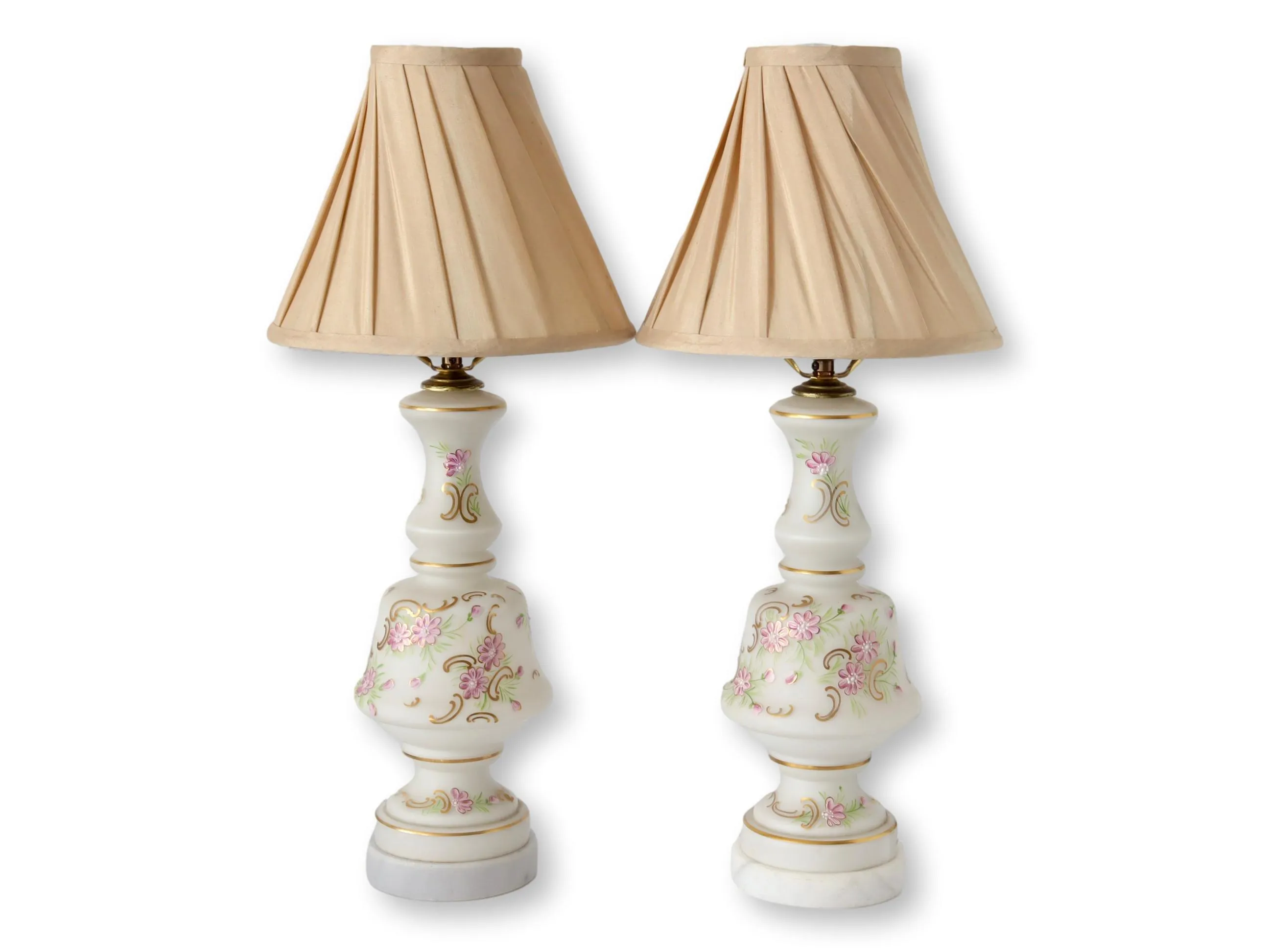 Midcentury Hand-Painted Table Lamps