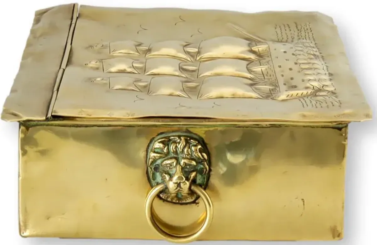 1805 English HMS Victory Brass Tea Box