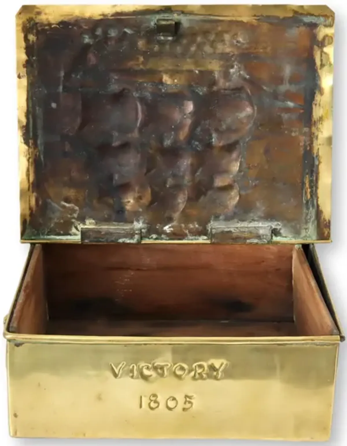 1805 English HMS Victory Brass Tea Box