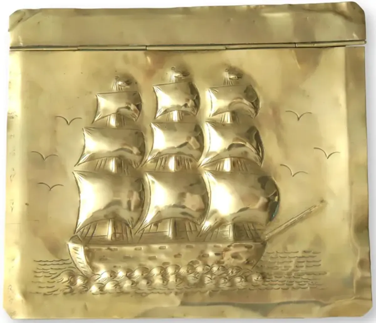 1805 English HMS Victory Brass Tea Box