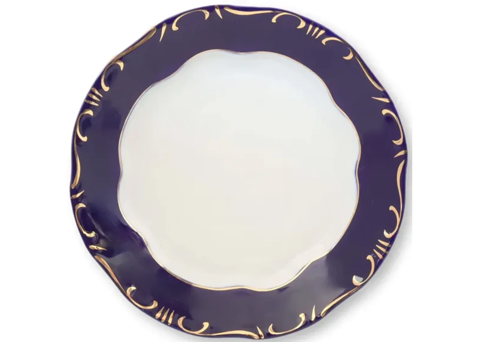 Pompadour III Cobalt & 18K Chop Plate