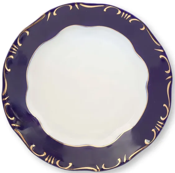 Pompadour III Cobalt & 18K Chop Plate